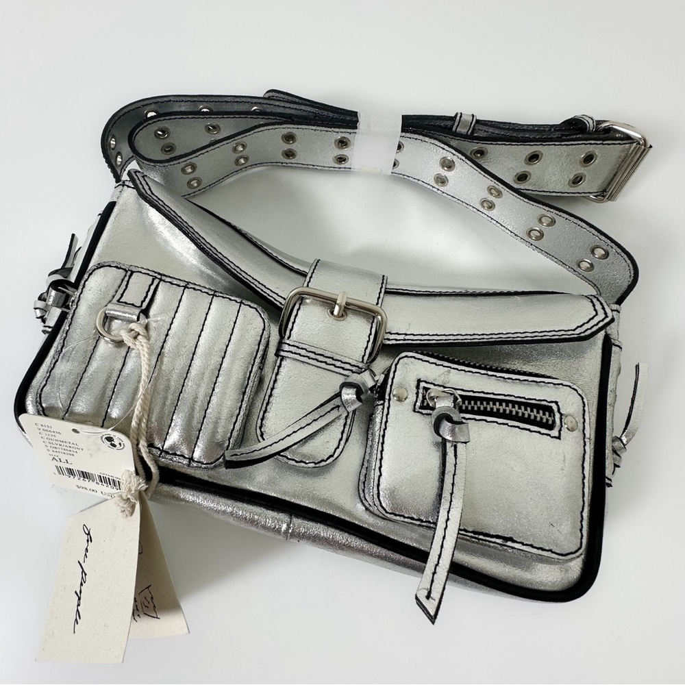 Free People High Speed Crossbody in Gunmetal NWT